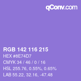 カラーコード: RGB 142 116 215 | qconv.com