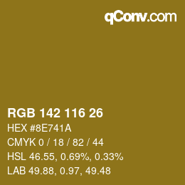 カラーコード: RGB 142 116 26 | qconv.com