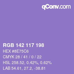 Color code: RGB 142 117 198 | qconv.com