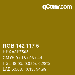 Color code: RGB 142 117 5 | qconv.com