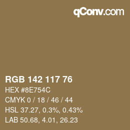 Código de color: RGB 142 117 76 | qconv.com