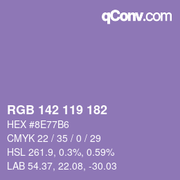 Code couleur: RGB 142 119 182 | qconv.com