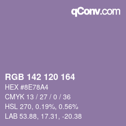 カラーコード: RGB 142 120 164 | qconv.com