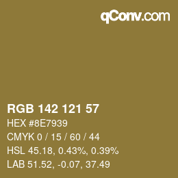 颜色代码: RGB 142 121 57 | qconv.com