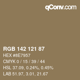 カラーコード: RGB 142 121 87 | qconv.com