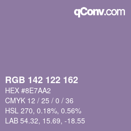 カラーコード: RGB 142 122 162 | qconv.com