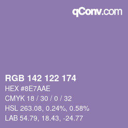 Farbcode: RGB 142 122 174 | qconv.com