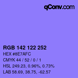 颜色代码: RGB 142 122 252 | qconv.com