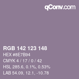 カラーコード: RGB 142 123 148 | qconv.com