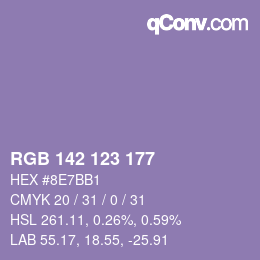 Farbcode: RGB 142 123 177 | qconv.com