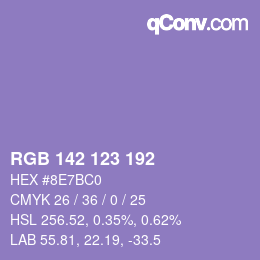 颜色代码: RGB 142 123 192 | qconv.com