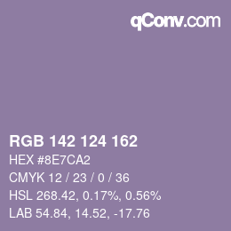 カラーコード: RGB 142 124 162 | qconv.com