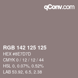 Color code: RGB 142 125 125 | qconv.com