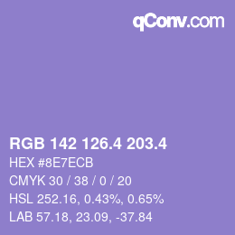 カラーコード: RGB 142 126.4 203.4 | qconv.com