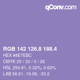 カラーコード: RGB 142 126.8 188.4 | qconv.com