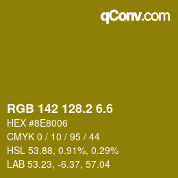 カラーコード: RGB 142 128.2 6.6 | qconv.com