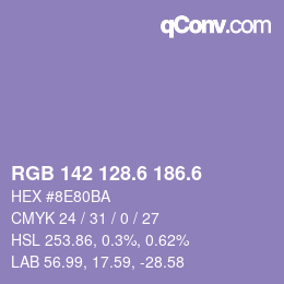 カラーコード: RGB 142 128.6 186.6 | qconv.com