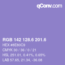 カラーコード: RGB 142 128.6 201.6 | qconv.com