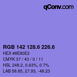 カラーコード: RGB 142 128.6 226.6 | qconv.com