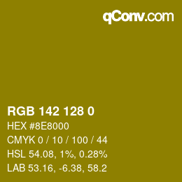 颜色代码: RGB 142 128 0 | qconv.com