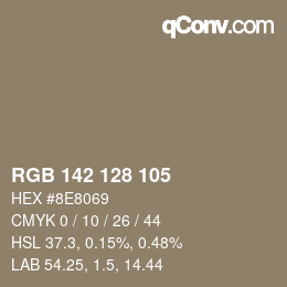 颜色代码: RGB 142 128 105 | qconv.com
