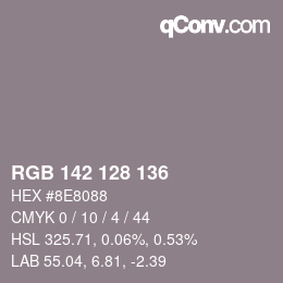 カラーコード: RGB 142 128 136 | qconv.com