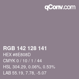 カラーコード: RGB 142 128 141 | qconv.com