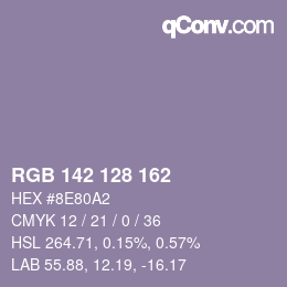 カラーコード: RGB 142 128 162 | qconv.com