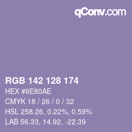 颜色代码: RGB 142 128 174 | qconv.com