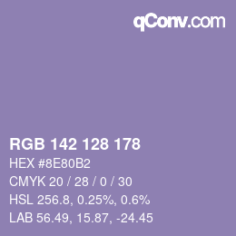 Color code: RGB 142 128 178 | qconv.com