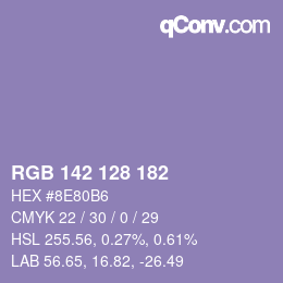 カラーコード: RGB 142 128 182 | qconv.com