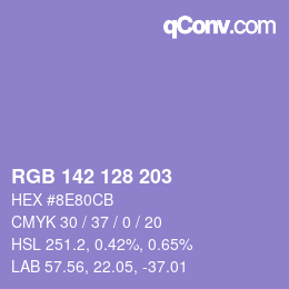 Color code: RGB 142 128 203 | qconv.com