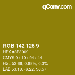 カラーコード: RGB 142 128 9 | qconv.com