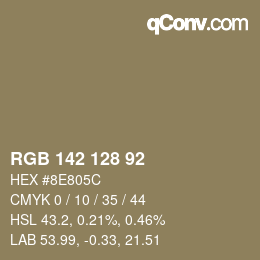 カラーコード: RGB 142 128 92 | qconv.com