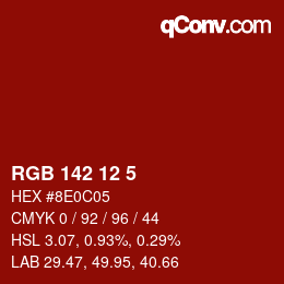 Color code: RGB 142 12 5 | qconv.com