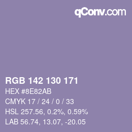 Farbcode: RGB 142 130 171 | qconv.com