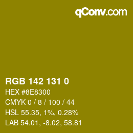 颜色代码: RGB 142 131 0 | qconv.com