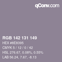 カラーコード: RGB 142 131 149 | qconv.com