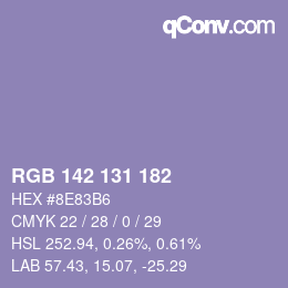 Código de color: RGB 142 131 182 | qconv.com