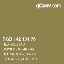 カラーコード: RGB 142 131 76 | qconv.com