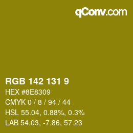 カラーコード: RGB 142 131 9 | qconv.com