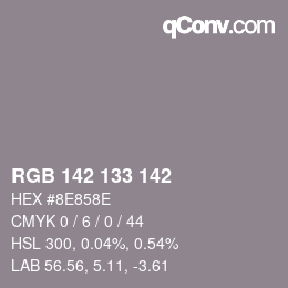 Color code: RGB 142 133 142 | qconv.com