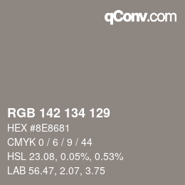Code couleur: RGB 142 134 129 | qconv.com