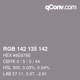 Color code: RGB 142 135 142 | qconv.com