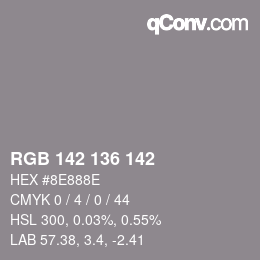 Color code: RGB 142 136 142 | qconv.com