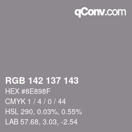 Color code: RGB 142 137 143 | qconv.com