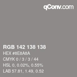 Código de color: RGB 142 138 138 | qconv.com