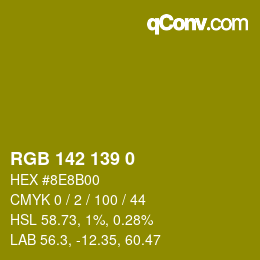 Color code: RGB 142 139 0 | qconv.com