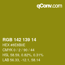 Color code: RGB 142 139 14 | qconv.com