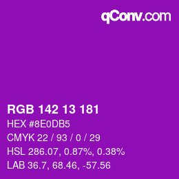 Color code: RGB 142 13 181 | qconv.com